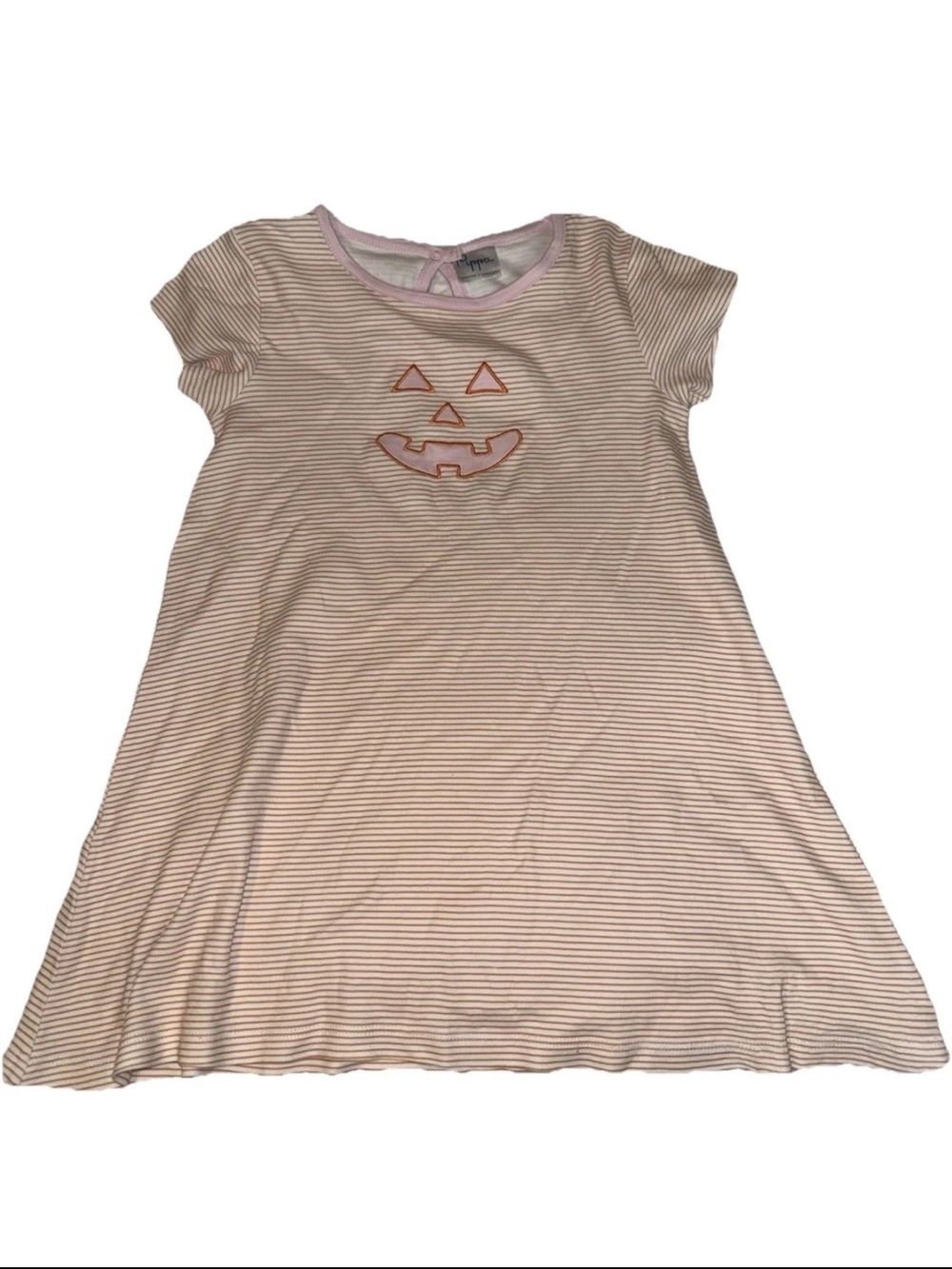 Pippa Kids Halloween Pumpkin Stripe Dress Size 6 Pima Cotton